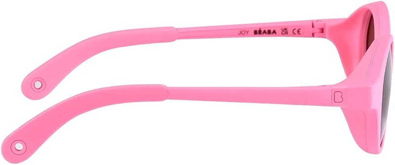 , Sonnenbrille für Babys von 9 bis 24 Monaten, 100% UV-Schutz – KAT. 3, Seitenschutz, optimaler Komfort, um 360° verstellbare Bügel, Neonrosa