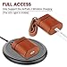 UTOPER AirPods Case Genuine Leather Case for Airpods 2 Cover Portable Stand Case for Apple AirPods 1 & New Airpods 2 Protective Shockproof Case with Buckle and Lanyard (Brown)