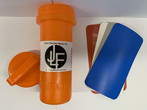 JLF Repair Kit for Inflatable Stand Up Paddle Boards (SUP) | Includes Red, White, Blue, Clear and Grey PVC (No Adhesive)