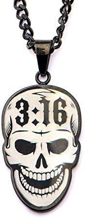 Stone Cold Stainless Steel Black-Plated Men's Pendant Necklace, 24"