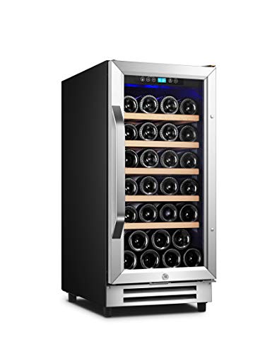 Karcassin-15-inch-Wine-Cooler-Refrigerator--Update-Version-Compressor-Wine-Bottle-Chiller--Single-Temp-Zones--Stores-upto-32-Bottles