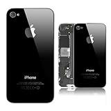 Generic OEM Replacement Rear Glass Cover Back Case Shell Repair for iPhone 4s Black w/Camera Chrome Ring Pentalobe Screwdriver Provided