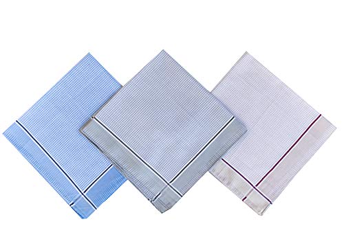 LuluVin Mens Classic Cotton Handkerchiefs Soft and Large 12 Pack (Pattern #4)