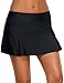 luvamia Women's Pleated Swim Skirt Mid Waist Swimsuit Bottom Swimwear