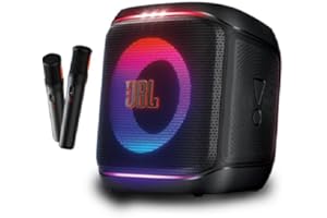JBL PartyBox Encore 2 (with 2 Mics) - Portable Party Speaker with Two Digital Wireless Mics, 100W Powerful Sound, AI Sound Bo