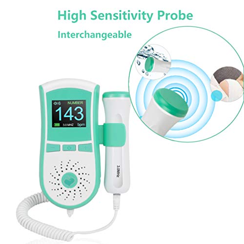 Portable Fetal Color Display Machine, Portable Pocket Carry for Heartbeat Monitor Handheld Probe