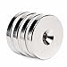 TAQTON Neodymium Magnets N52 Ring w/Countersunk Hole, 4 Pack, 34 lbs Holding Force, 1.26”D x 0.20”H. Super Strong Permanent Rare Earth Magnets. DIY, Kitchen/Garage Tool Organizer Magnets