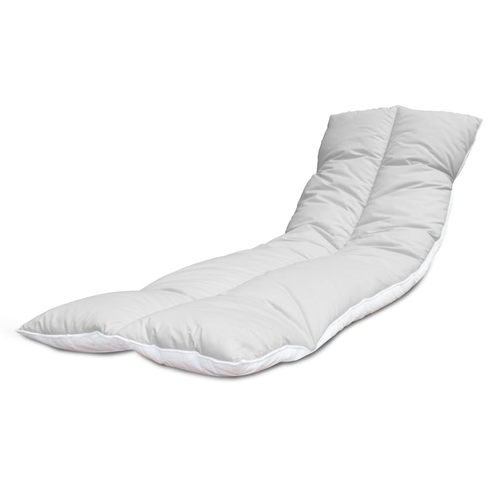 Lancashire Bedding Sun Lounger Cushion 190x60 cm Cotton Comfy Recliner Garden Chair Pad with Elasticated Straps, Durable Outdoor Sunbed Replacement Cushion (Grey, Pack of 1)