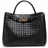 Woven Bags for Women Bowknot Small Tote Shoulder Hobo Crossbody Bags PU Leather Handwoven Woven Purse