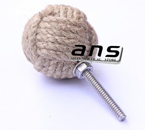 Asian Nautical Store48MM Die Pair of Jute Rope Shelves/Cabinet Drawer Pulls Knobs