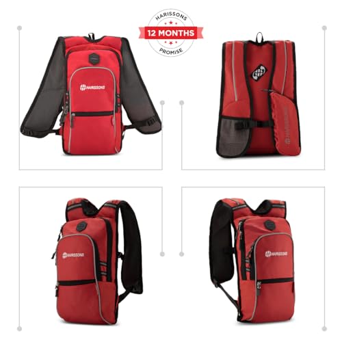 HARISSONS Knightrider Cycling Backpack 9L (Red) with built-in Hydration Bladder Pocket Sleeve | Quick-access Strap Pockets, Detailed Organizer & Lightweight | Sternum Support & Breathable Mesh Fabric 3
