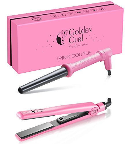 Golden-Curl-Hair-Styling-Set-Unique-5-Year-Warranty-Advanced-Professional-Dual-Voltage-Straightener-Curler-for-All-Hair-Types-in-a-Mini-Salon-Kit-Pink Golden-Curl-Hair-Styling-Set-Unique-5-Year-Warranty-Advanced-Professional-Dual-Voltage-Straightener-Curler-for-All-Hair-Types-in-a-Mini-Salon-Kit-Pink