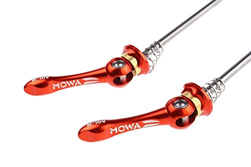 MOWA Mountain Mtb Bicycle Bike Ultralight Titanium Axle Wheel Hub Front and Rear Quick Release QR Skewer Set (Orange)