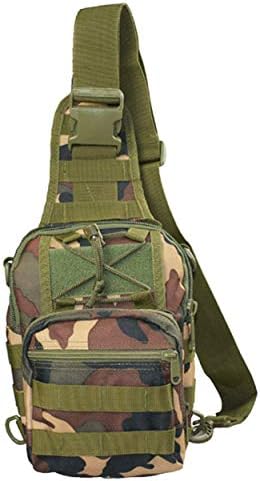 Outdoor Sling Chest Bag Multifunctional Camouflage Military Shoulder Crossbody Backpack Bag Oxford Waterproof Male And Female Sports Bag for Casual Camping (Camo)