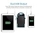 Solar Charger,F.Dorla 5000mAh Portable Solar Phone Charger Power Bank Waterproof Dual USB Battery Charger External Battery Pack with Flashlight for Cellphone iPhone Samsung Android (Blue)