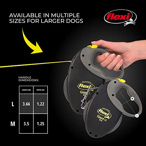 FLEXI USA Giant Neon Retractable Dog Leash (Tape), Ergonomic, Durable
