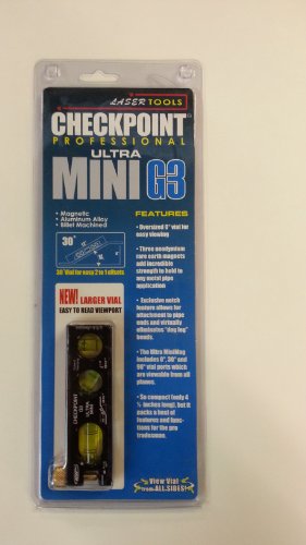 Checkpoint Ultra-Mini G3 303MAG Magnetic Torpedo Level. Color- BLACK