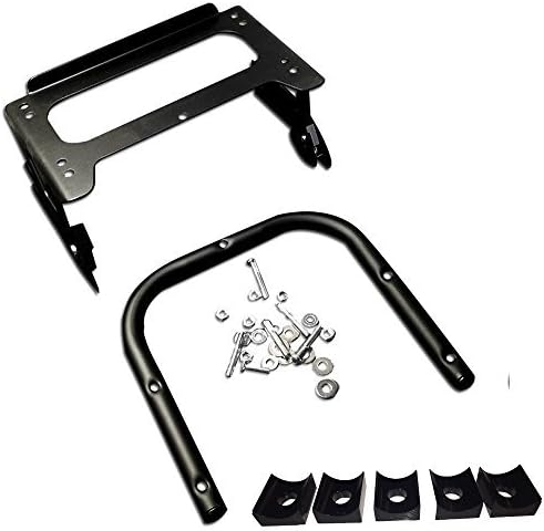 TJMOTO Matte Black Detachable Two-up Tour Pak Pack Mounting Luggage Rack with Spacer For Harley Touring Electra Glide Road King 1997-2008