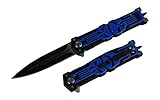Rogue River Tactical Knives The Punisher Blue Navy Seal Combat Rescue Spring Assisted Opening Pocket Knife