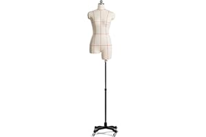 CVTER Female Mannequin Dress Body Form, Adjustable Height 183-227cm & Movable Universal Wheel Manikin Body, Straight or Angled Pins Available, Mannequin Torso for Sewing Clothing Jewelry Display