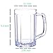 Plastic Beer Glasses Clear Drink Party Cups Picnic Drinking Mug Tankards, Great as a Beer Gift, Pack of 2