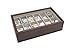 CASE ELEGANCE Solid Espresso 12 Slot Wood Watch Box with Glass Display Top