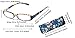 SOOLALA 4-Pair Designer Fashionable Spring Hinge Rectangular Reading Glasses w/Matching Pouch, 4pcs, +2.5