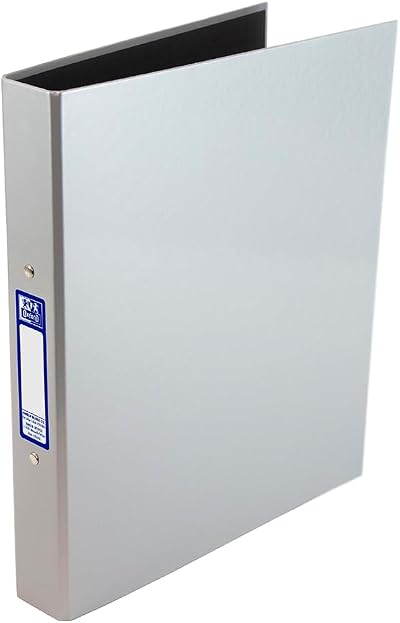 Oxford Premium A4 Ring Binder Silver 25mm 40mm Spine Laminated