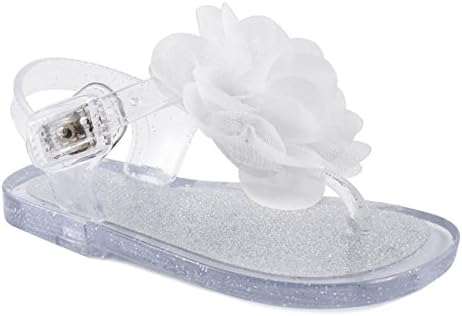 Wee Kids Baby-Girls Sandals Jelly Shoes (Infant Shoes Baby Shoes) Girls Summer Sandals Clear Silver Sz 6