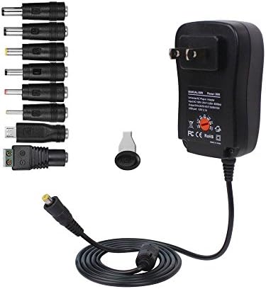 30W Universal AC DC Adapter Switching Power Supply with 3V 4.5V 5V 6V 7.5V 9V 12V Output for Household Electronics Tablet PC Scales Routers Speakers LED Strip CCTV camera system - 2000mA Max