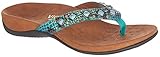 Vionic Womens Rest Floriana Toe Post Sandal Shoes, Teal Snake, US 9