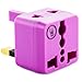 USA to UK Plug Adapter by Yubi Power 2 in 1 Universal Travel Adapter with 2 Universal Outlets - Purple 2 Pack - Type G for United Kingdom, England, Hong Kong, Ireland, Scotland, and More