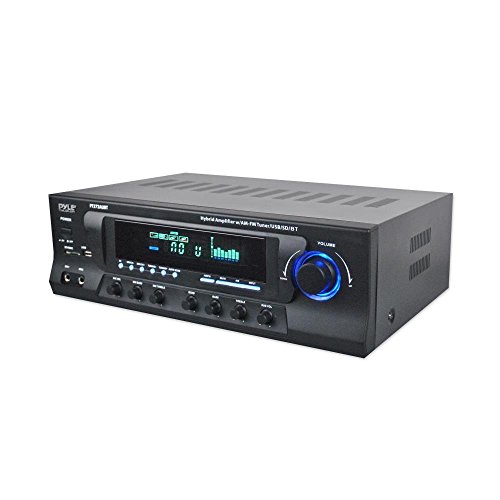 Pyle Hybrid Amplifier Receiver – Home Theater Amp Stereo, Bluetooth Streaming, MP3/USB/SD Readers, AM/FM Radio, 300 Watt (PT272AUBT) (Renewed)