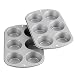 Wilton Recipe Right Non-Stick 6-Cup Standard Muffin Pan, Set of 2, Silver primary