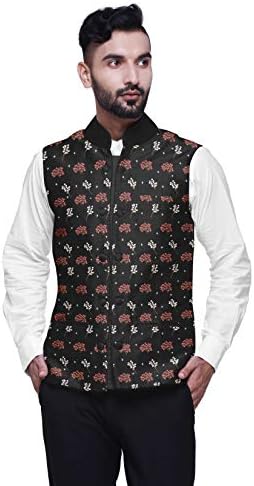 Atasi Fruits Printed Wedding Jackets for Men Nehru Jacket Waist Coat for Wedding & Festive Season