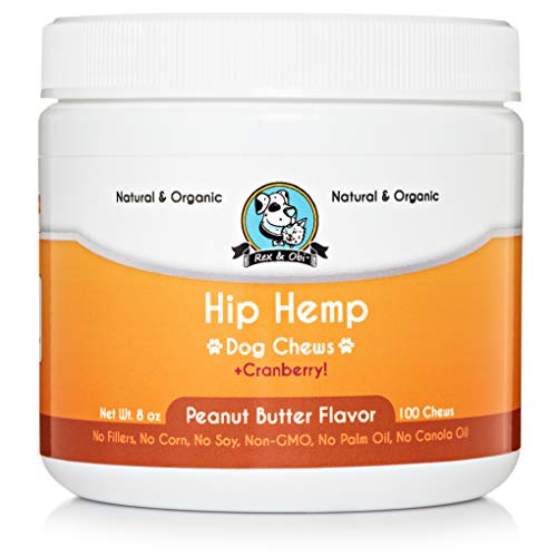 Natural Hemp Dog Chews - Organic Hemp Seed Oil, Omega 3 and 6, Cranberries, Urinary Health, Reduced Joint Pain, Improved Skin and Fur