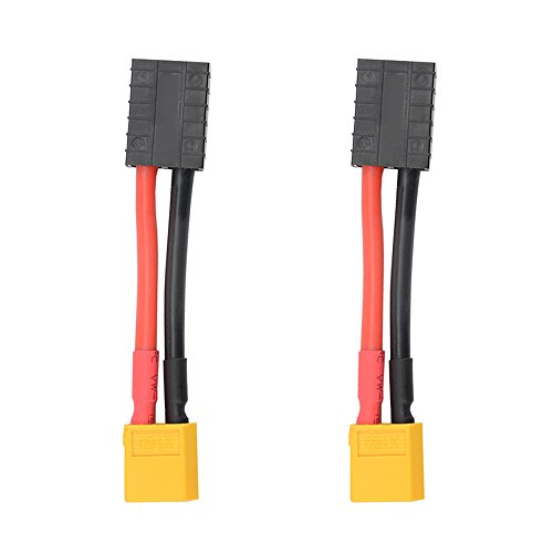 WGCD 2 PCS XT60 Male to TRX Female Connector Adapter for RC Lipo Battery