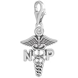 14k White Gold Nurse Practioner Charm With Lobster