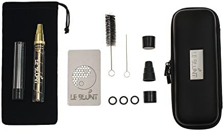 Twisty Glass Blunt - Comes With A Glass Bottle, A Cleaning Kit and eBook - Complete Clear Glass Cigarette Set And A Card Grinder - Smoking Cigar Pipe For Tobacco, Dry Herbs,Tea, Herb Leaves And Spices