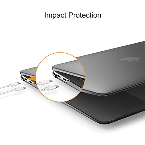 New MacBook Air 13 Inch Case A1932 2018 Release, Skyera Laptop Case Smooth Matte Frosted Hard Shell Cover for Apple MacBook Air 13 Inch with Retina Display fits Touch ID with Keyboard Cover (Black)