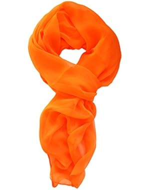 Modern, Chiffon Silk Blend Solid Color Oblong Scarf