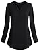 Messic Women's V-Neck Blouses 3/4 Roll-Up Sleeve Button Casual Chiffon Tunic Shirt