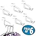 mDesign Modern Over Door Valet Hook - Multi Hanging Storage Garment Organizer Hanger Rack - Single Hooks for Coat, Hoodies, Hat, Scarves, Purse, Belt, and Bath Robe - 6 Pack - Clear