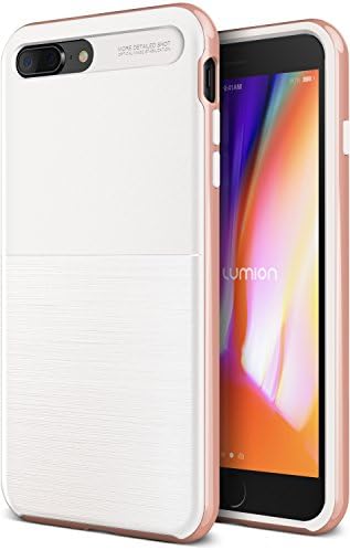 iPhone 8 Plus Case, Dual Layer Rugged Hard Drop Protection Slim Thin Fit Full Body Heavy Duty [Shock Absorption] Cover For Apple iPhone 8 Plus by Lumion (New Guardian - White Rose)