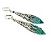 Aqua Blue Icicle Crystal Silver-Tone Filigree Teardrop Long Pendant Spike Earrings