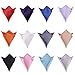 I-MART 12 Pcs Mens Solid Mixed Color Pocket Square Wedding Handkerchiefs