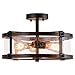 Tangkula Semi Flush Mount Ceiling Light, 3-Light Close To Ceiling Light Fixtures, Bubble Glass Ceiling Lamp with High-Transparency Bubble Glass Lampshade, for Living Room, Kitchen & Dining Hall