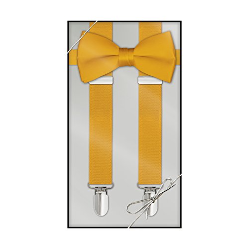 Suspender & Bow Tie Set (Kids, Gold)