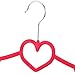 Ollieroo Children Size Flocked Velvet Kids Hangers Super Slim No Slip Non Wrinkle with U Notch Shoulder (30PK HeartShaped Pink)