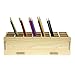 Chris.W Wooden 21-Compartment Artist's Pencils Pens Holder Wood Desktop School Office Supply Caddy Organizer(Beige)